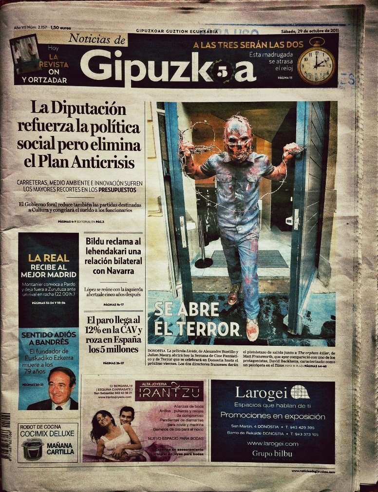 TOK MAKES FRONT PAGE HEADLINES IN SPAIN AT THE SAN SEBASTIAN HORROR FILM FESTIVAL.