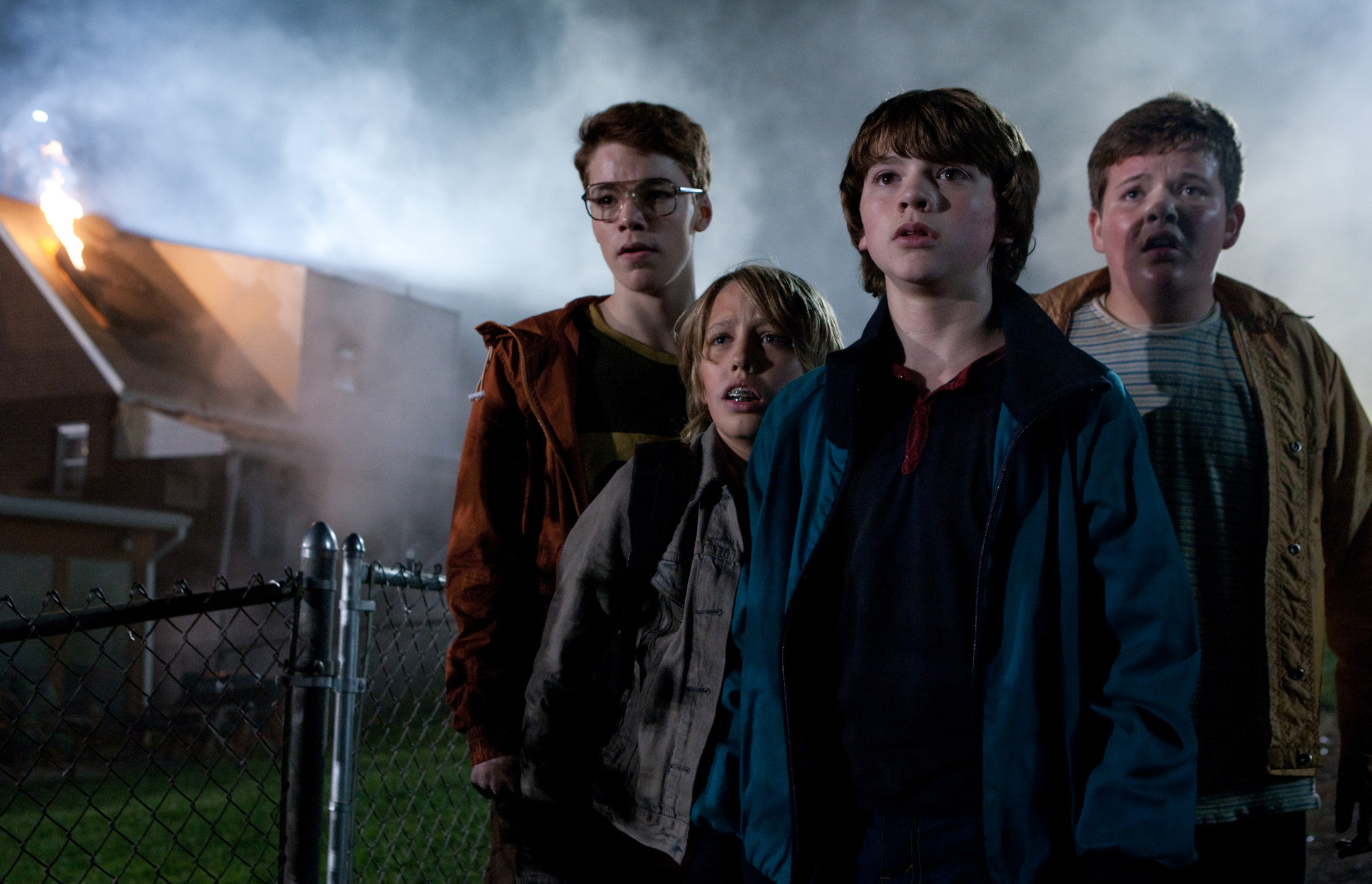 Still of Ryan Lee, Joel Courtney, Gabriel Basso and Riley Griffiths in Super 8 (2011)