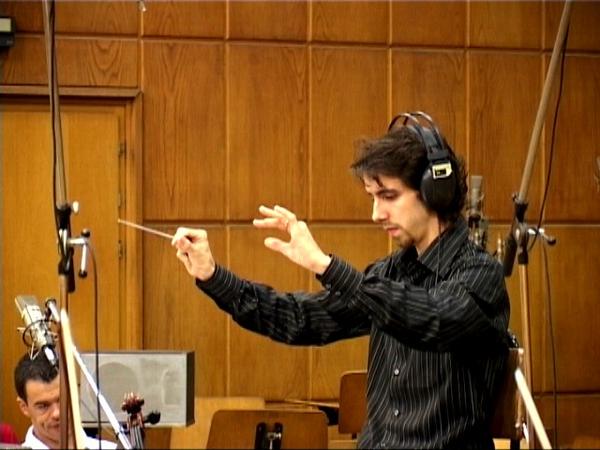 Nuno Conducting a the orchestra for a soundtrack of one of his films.