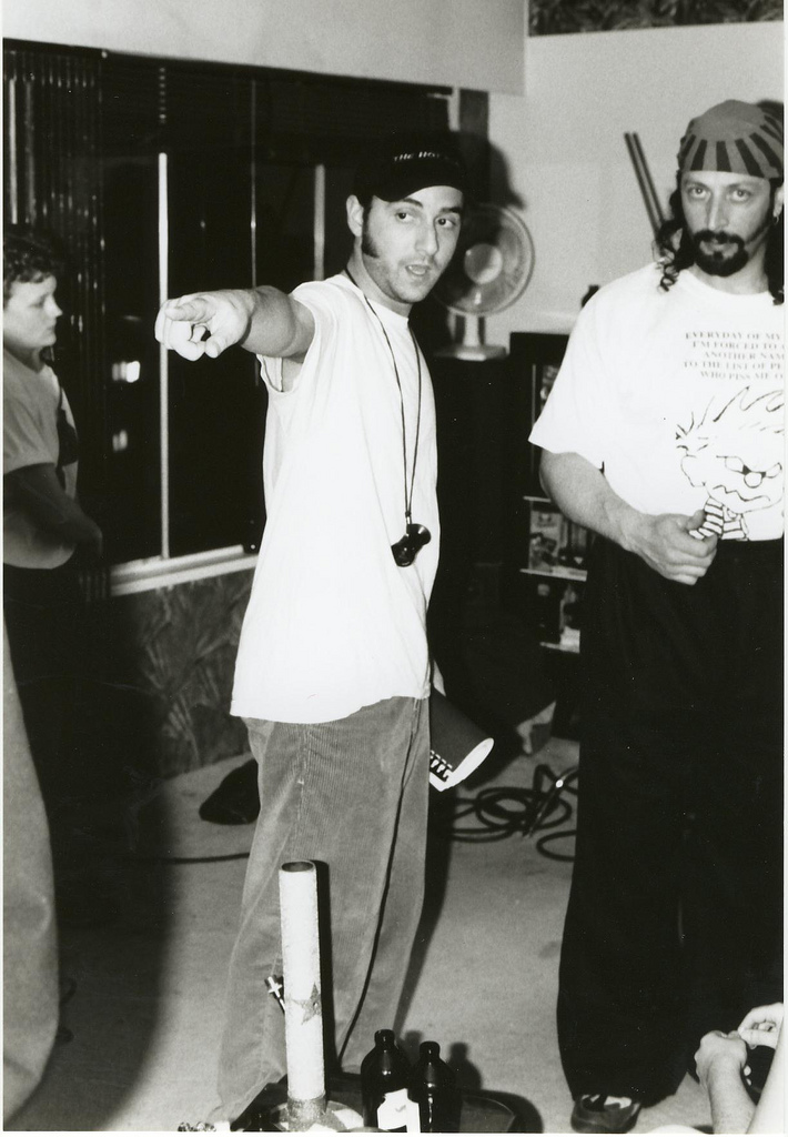 David Langlois directs Rick Faraci on the set of 'The Hot Karl'.(1999)
