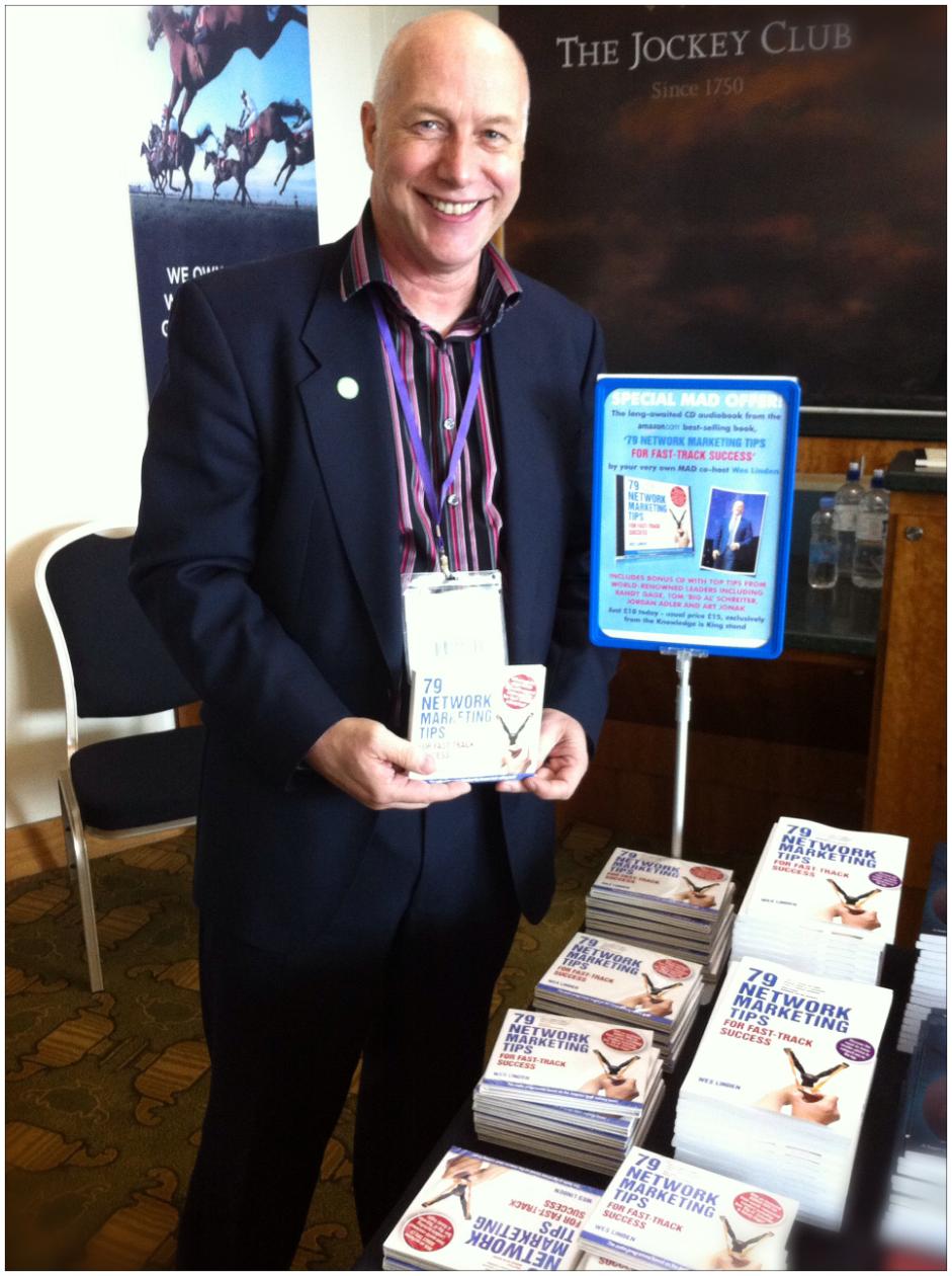 Neil Hillman at the Cheltenham Race Course launch of the audio book '79 Network Marketing Tips', adapted and Produced by Neil and recorded at The Audio Suite. The 4-CD set is taken from the Amazon best-selling book by industry-guru, Wes Linden. 13-09-14