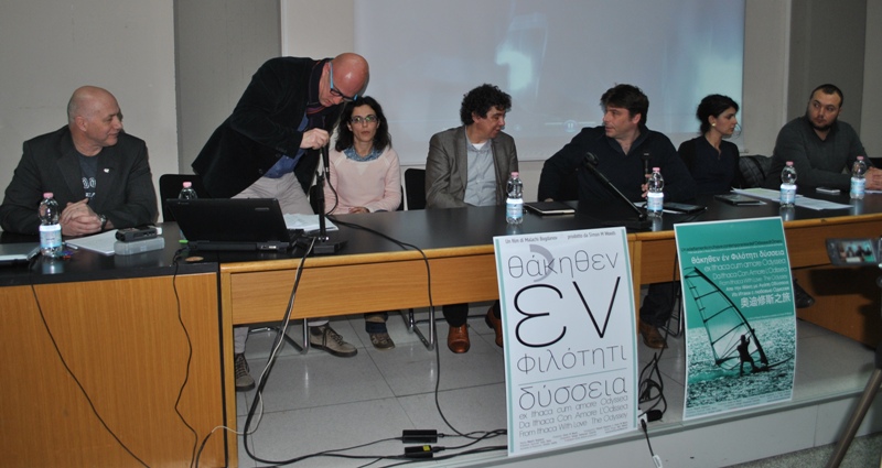 Neil Hillman MPSE (far left) at the 'From Ithaca With Love' project-launch press conference, Sassari, Sardinia; March 5th, 2014.