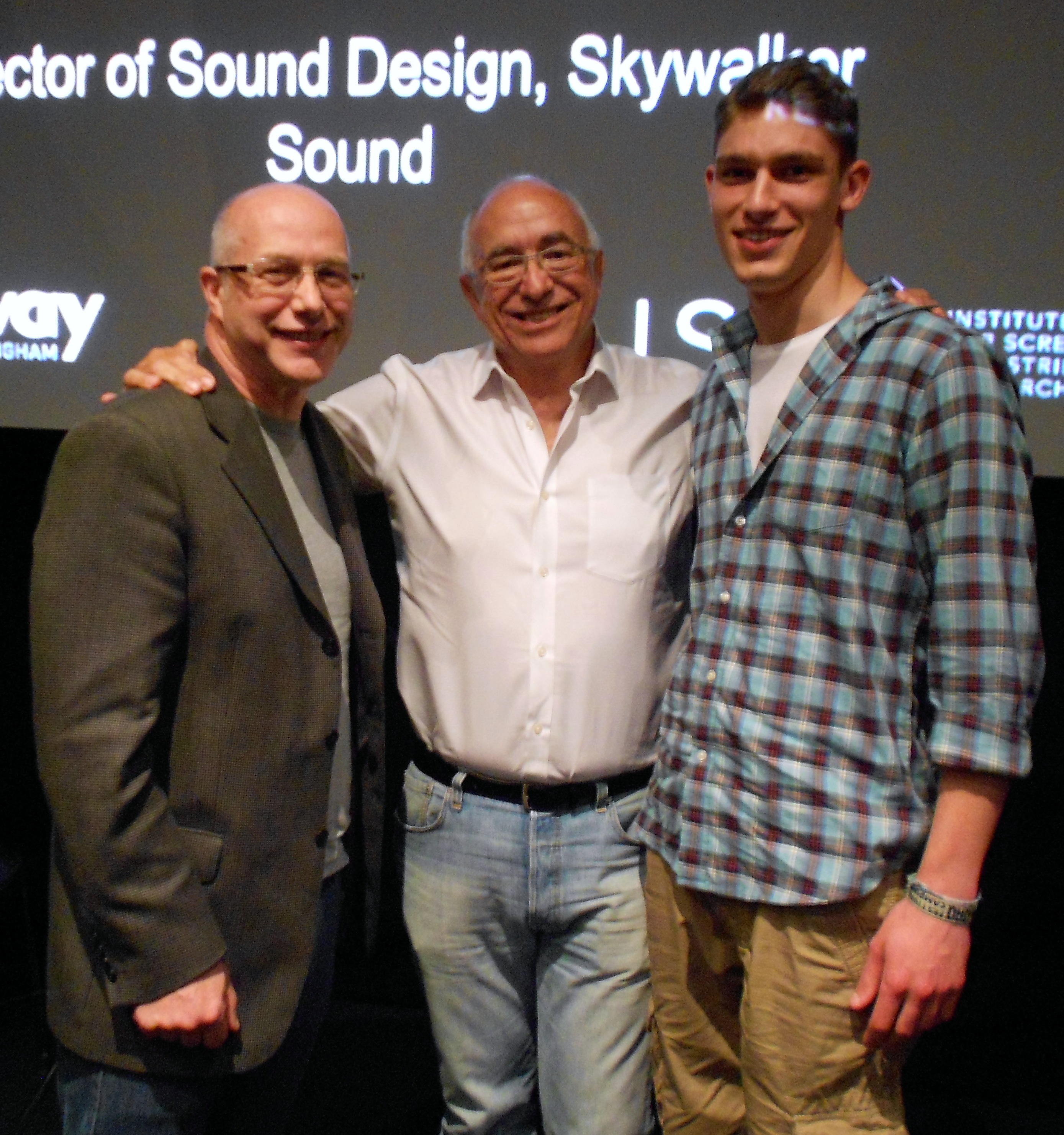 The Audio Suite's Neil Hillman MPSE(L)and Dan Rhodes(R)with Skywaker Direct of Sound Randy Thom (C), June 29th 2012.
