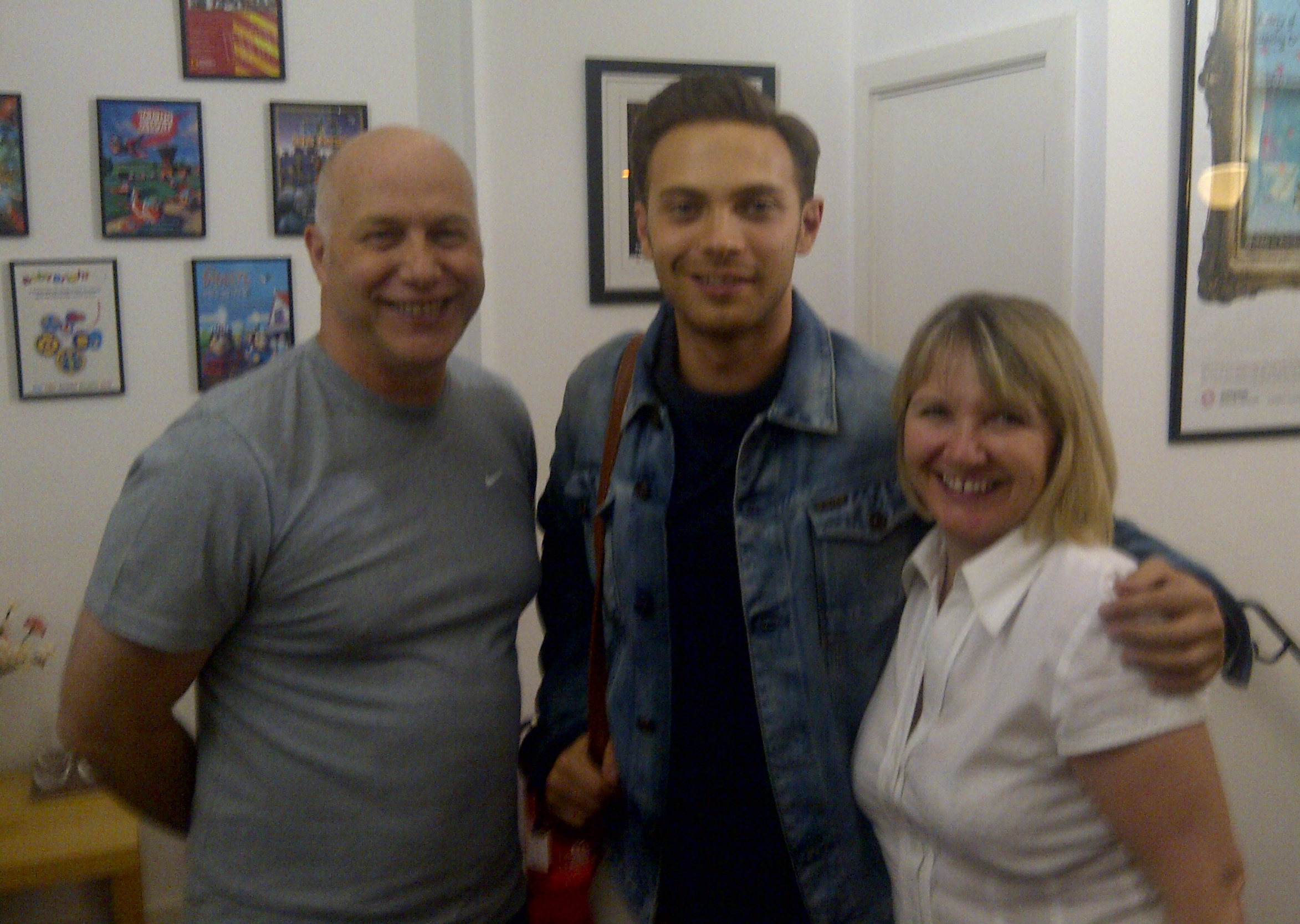 Neil Hillman MPSE with Matt Di Angelo and Facility Manager Heather Reinman, at The Audio Suite for the BBC 'Death in Paradise' Ep2 ADR session, 12-09-11.