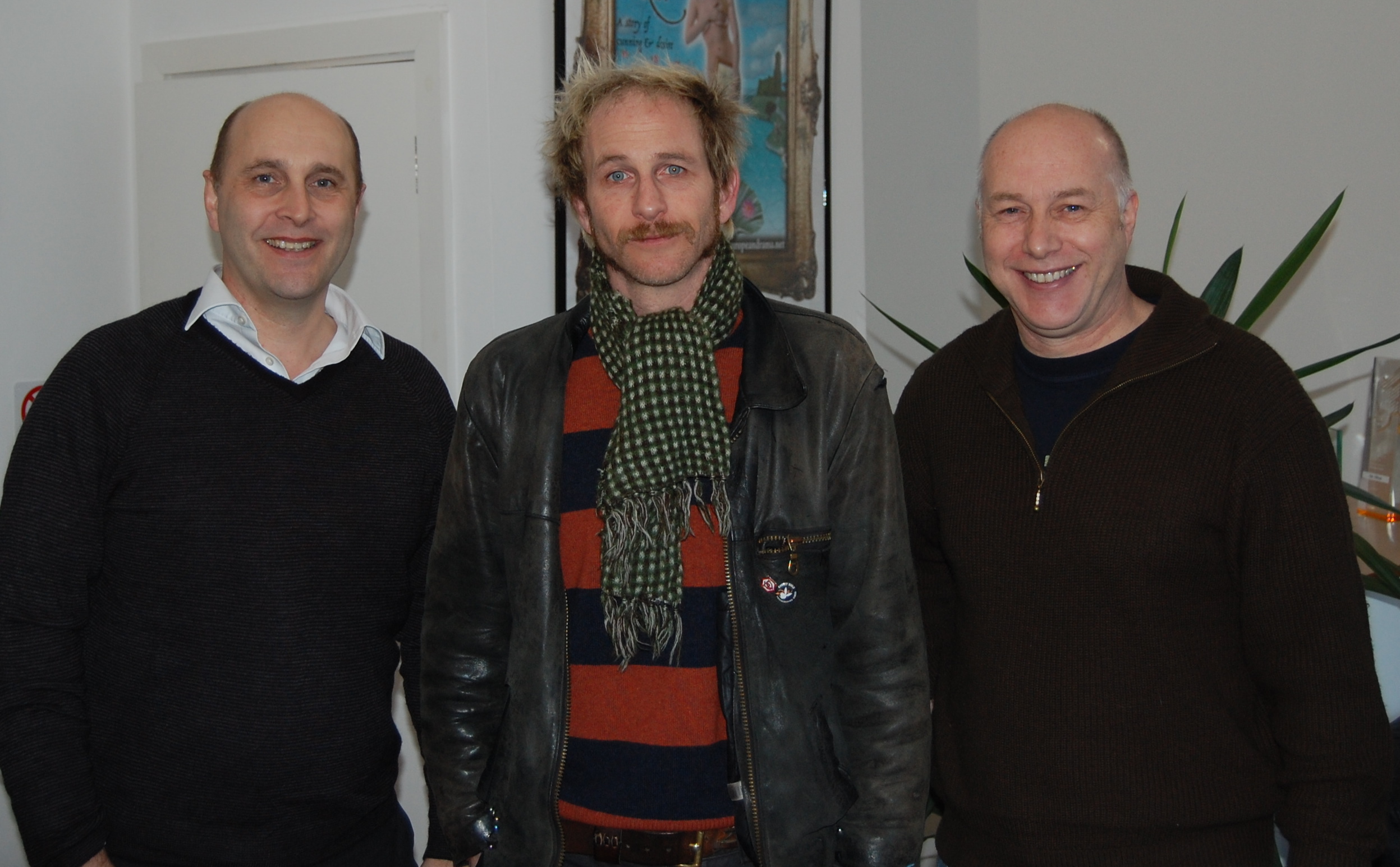 ADR Editor Mike Stewart, Paul Kaye (character: 'Kermit') and Neil Hillman MPSE. 'Shameless' Series 8 Episode 6 ADR session, December 1st 2010.