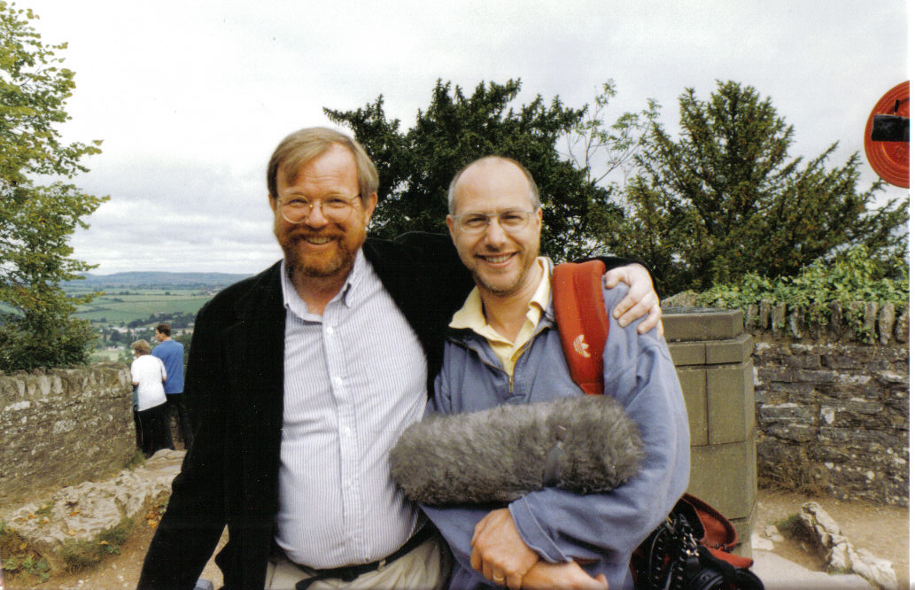 Neil Hillman MPSE on location with author Bill Bryson filming 'Notes from a Small Island', May 1999.