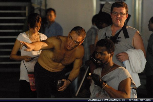 Writer/Director/Star, Jean-Claude Van Damme gives instructions to co-star Josef Cannon in Bangkok Thailand on the set of feature film 
