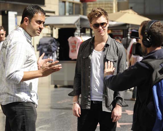 with singer-songwriter Alex Gardner on Hollywood Blvd.