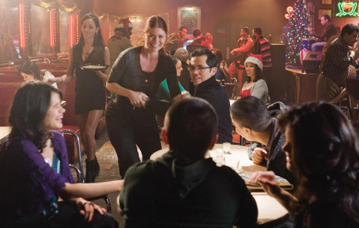 Still of John Leguizamo, Debra Messing and Melonie Diaz in Nothing Like the Holidays (2008)