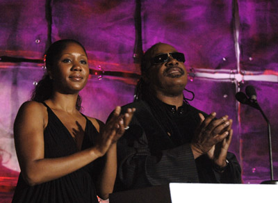 Stevie Wonder and Aisha Morris