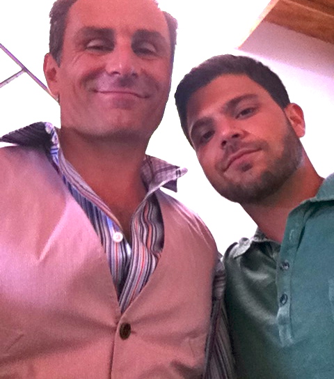 Peter Arpesella and Jerry Ferrara on the set of THINK LIKE A MAN.