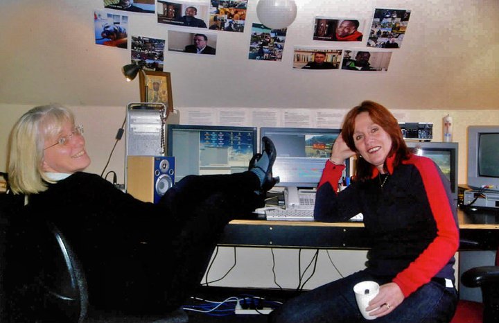 Editor HARD at work. With Director, Varcha Sidwell editing Compass 'The Mission' in the Attic cutting room of Roar Film, Hobart, 2009