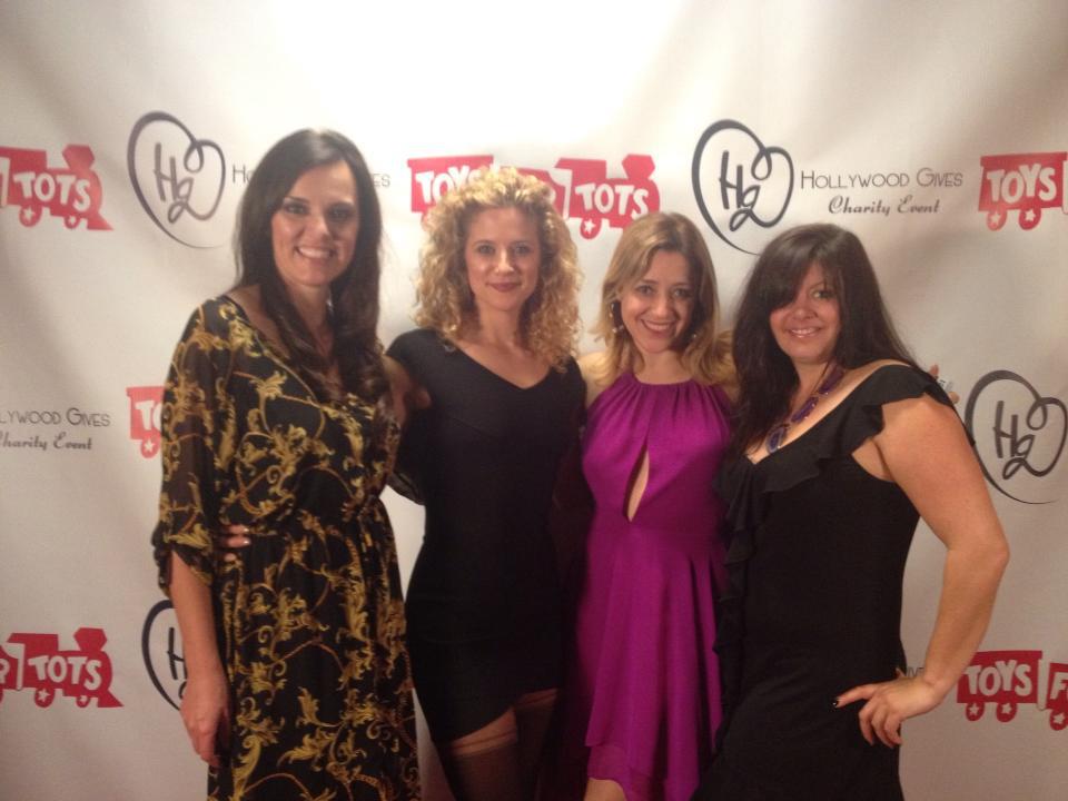 Hollywood Gives Charity Event benefitting Toys for Tots. Manuela Mezzadri, Alexis Carra, Pina DeRosa and Sally Jenkins