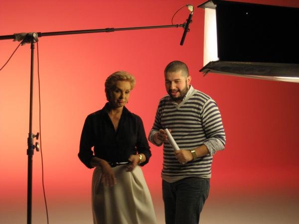 On set, directing fashion icon Carolina Herrera for Sony Ser.