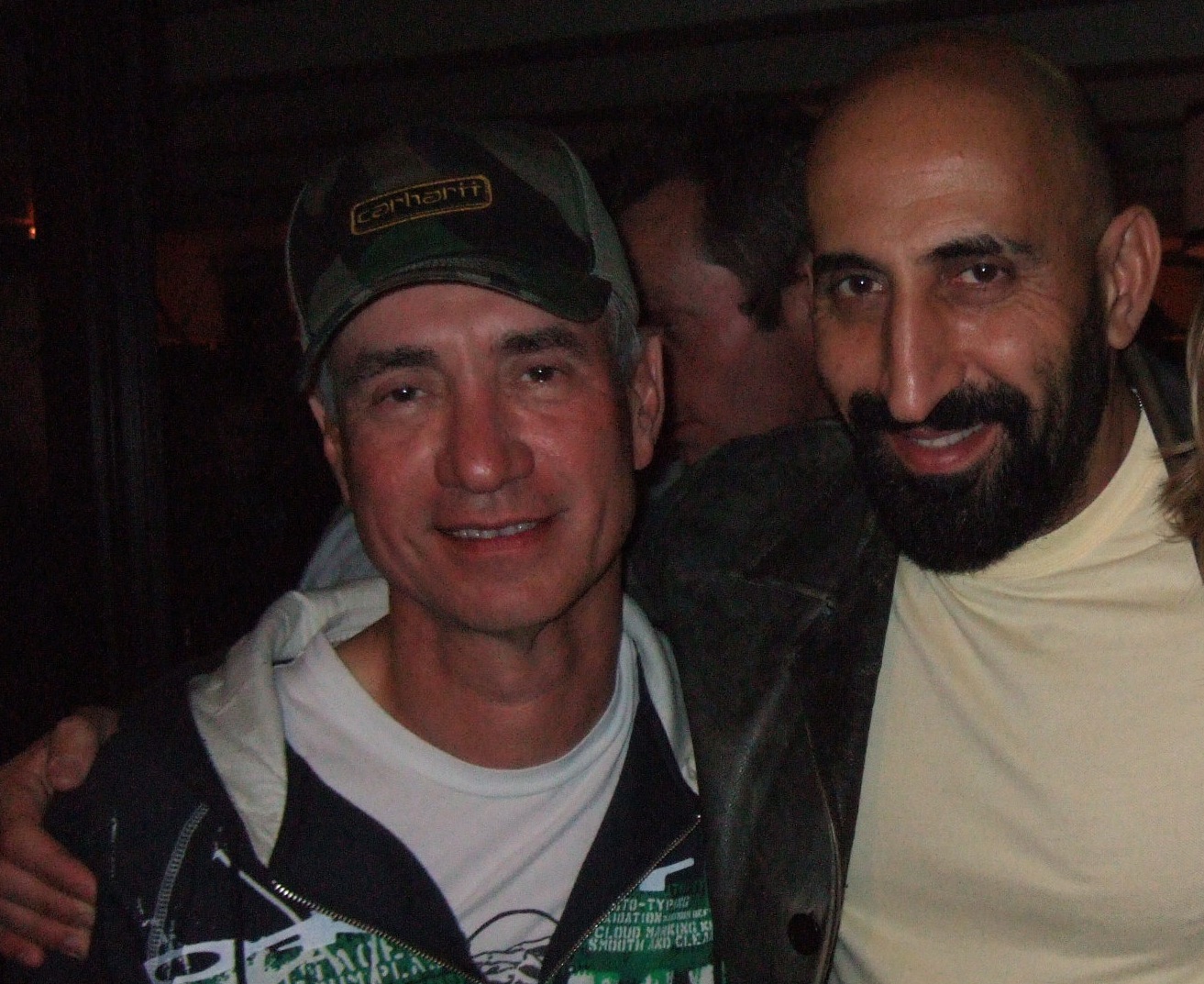 Director Roland Emmerich with Marco Khan. Lake Wanaka, NZ on the set of 10,000 B.C.