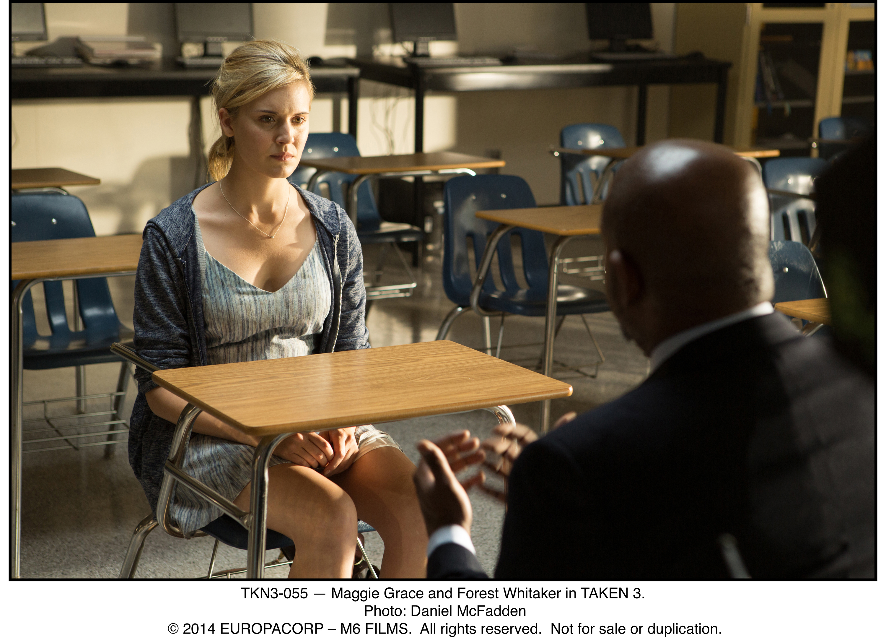 Still of Forest Whitaker and Maggie Grace in Pagrobimas 3 (2014)