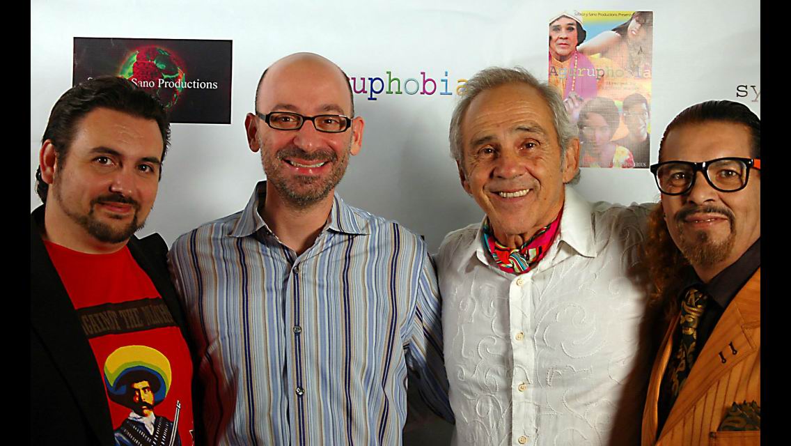 Richard Montes, Jeff Blumberg, Pepe Serna, and Raul Alonso-Evans at event of Aguruphobia screening