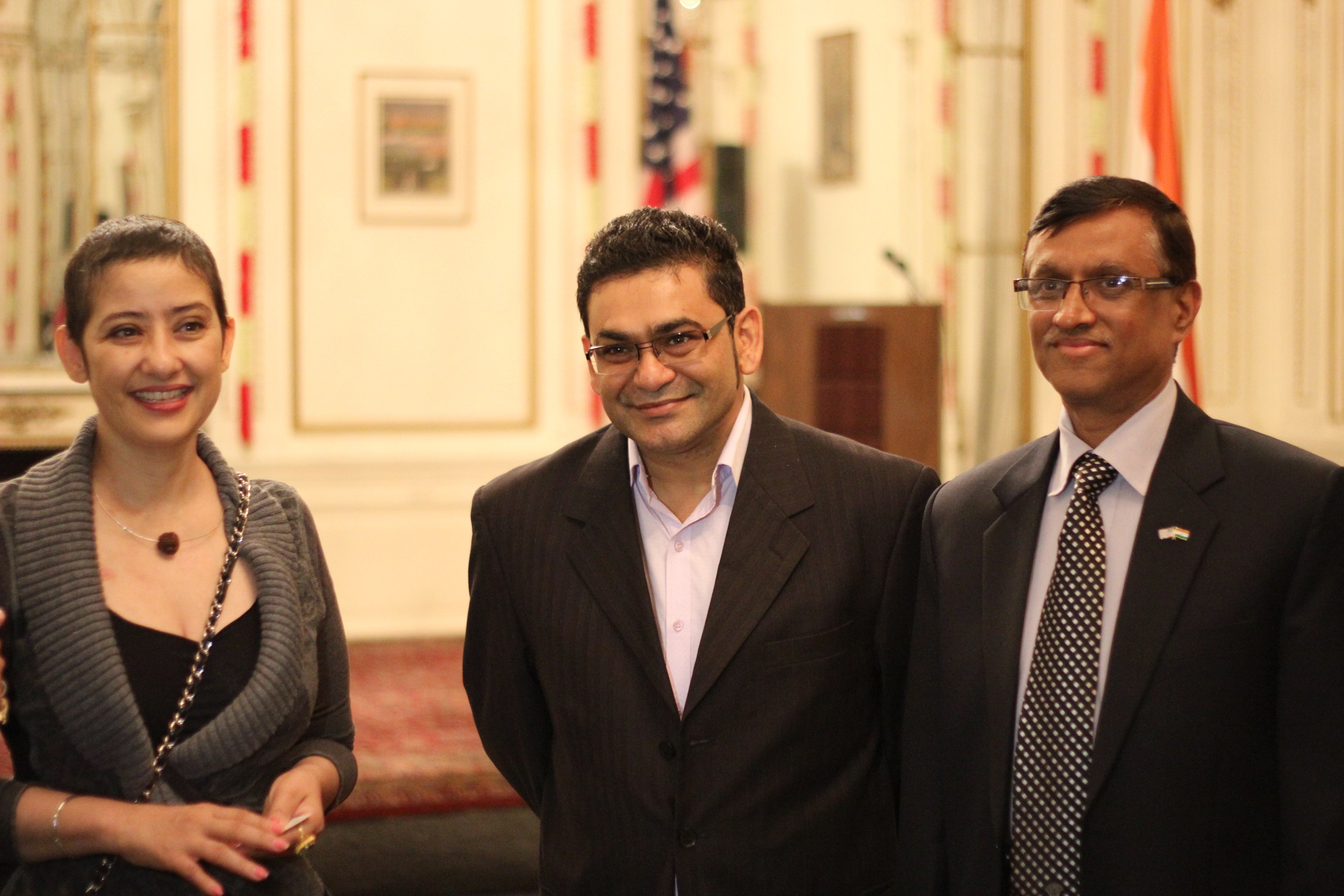 ACTRESS MANISHA KOIRALA ,ME AND INDIAN CONSULATE GENERAL DNYANESHWAR M.MULAY IN NEW YORK