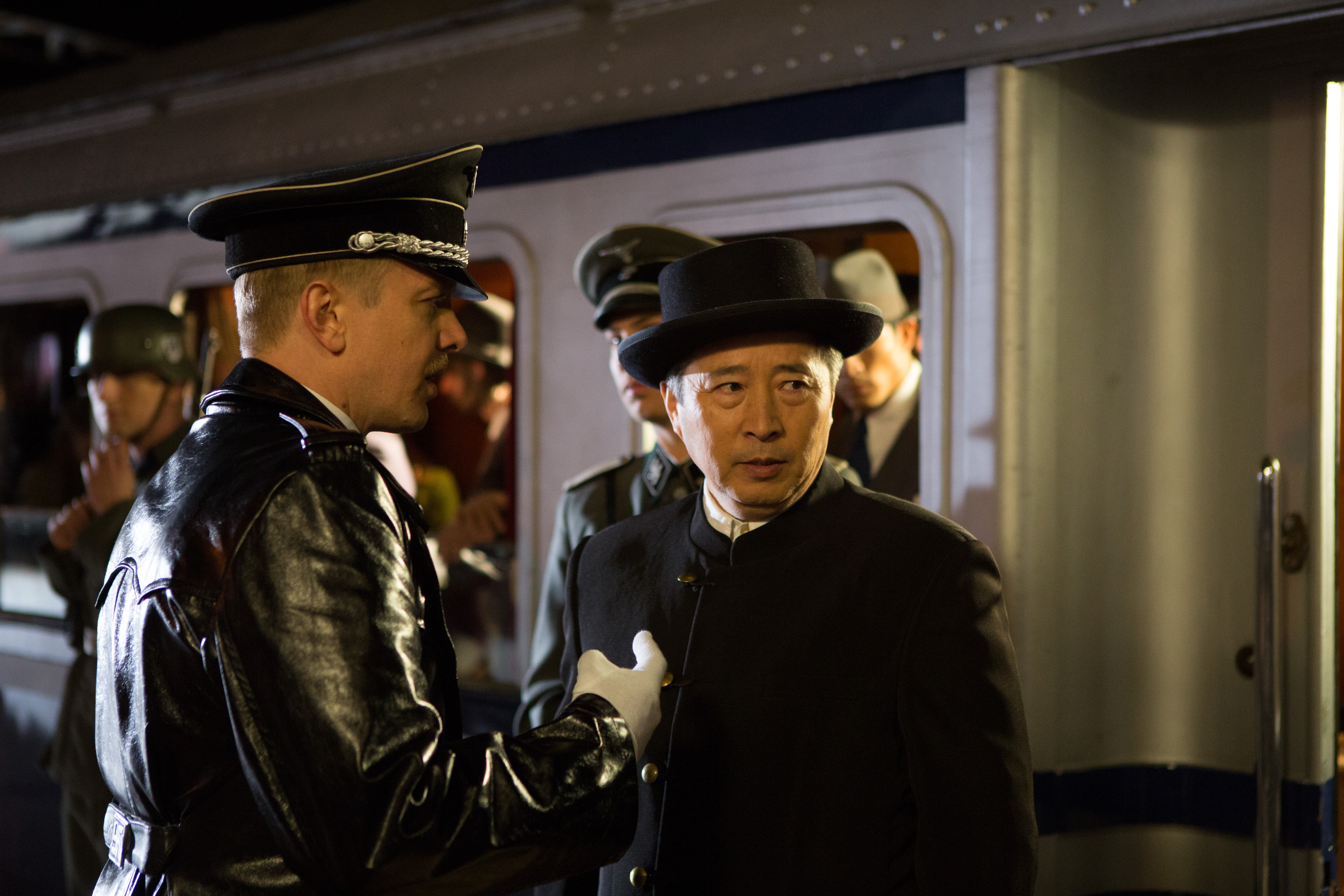 Still of Markus von Lingen and David Yu in Exodus to Shanghai (2015)