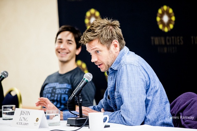 Ted Koland with Justin Long at the Twin Cities Film Fest.