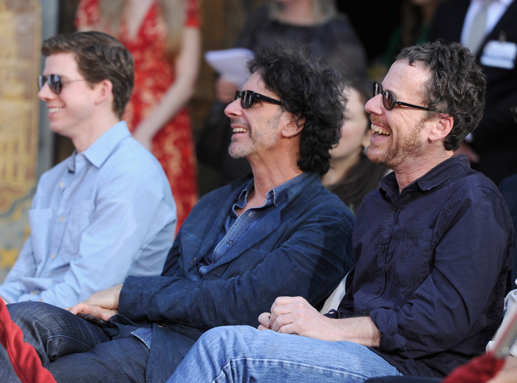 Ethan Coen, Joel Coen and Stark Sands