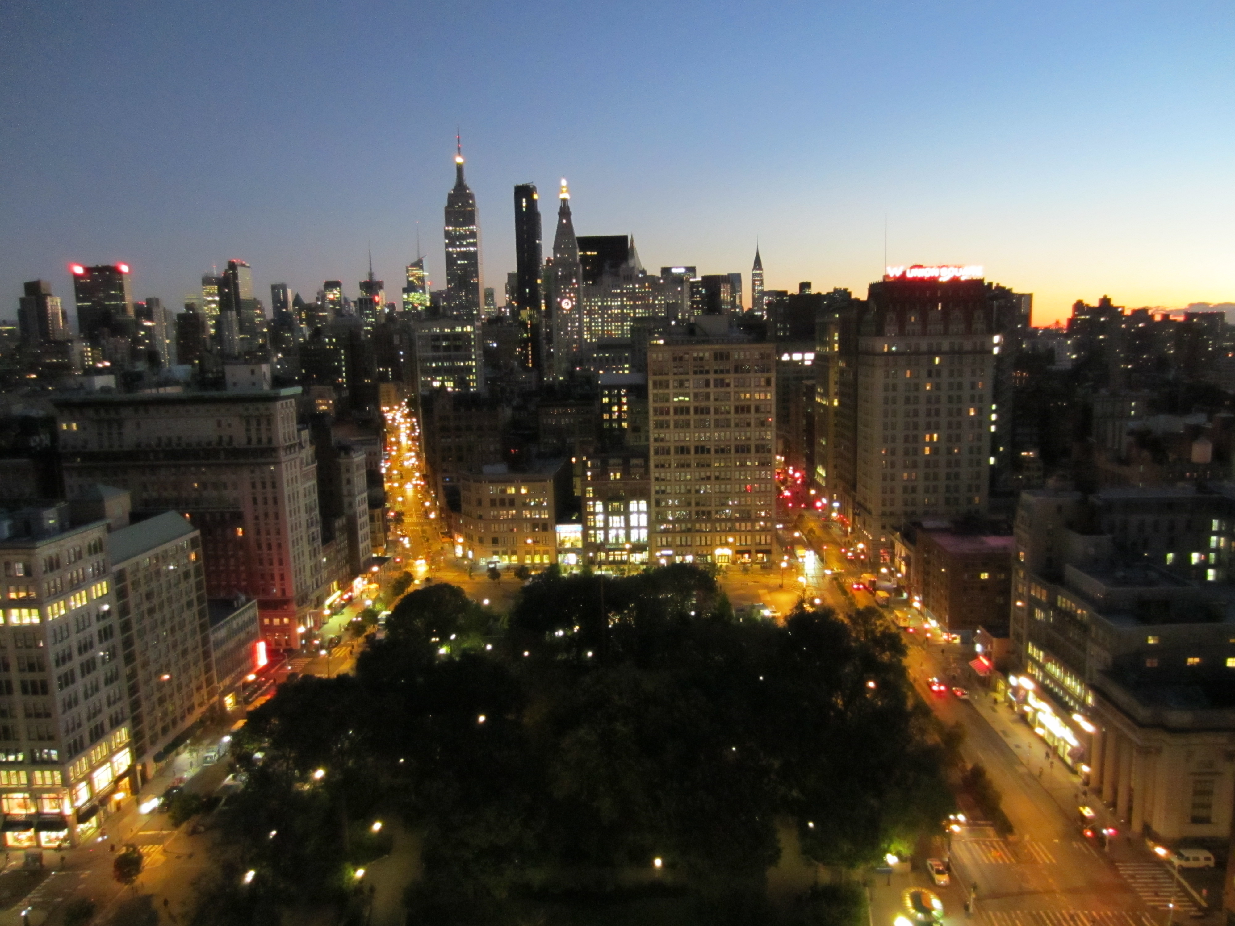 NYC at 5:50AM looking north from 14th street and Broadway.