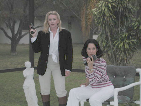Two of TV's Charlie's Angel lookalikes, Jennifer Ramsey as Kris Munroe and Deborah Smith Ford as Sabrina Duncan