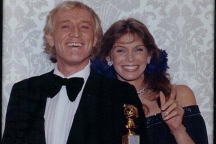 Presenting at the Golden Globes for Best Foreign Film with Richard Harris