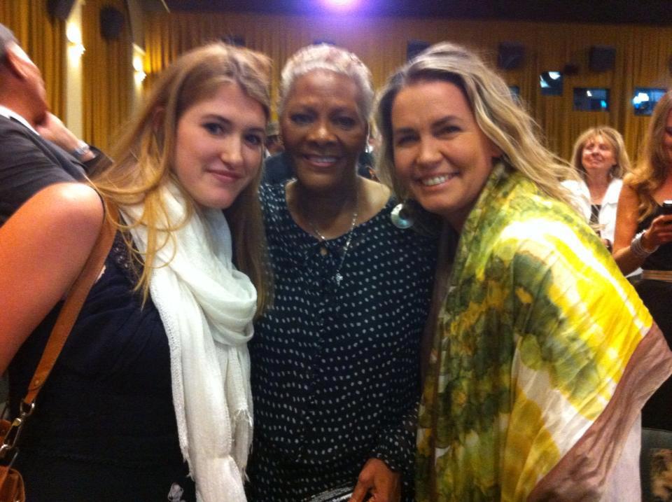 I AM NOT A ROCK STAR Director Bobbi Jo Hart and protagonist/pianist Marika Bournaki with songbird legend Dionne Warwick in Palm Springs at the American Documentary Film Festival.