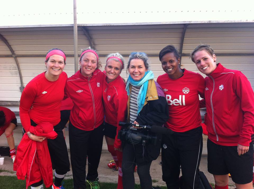 Director Bobbi Jo Hart directing a new documentary film that intimately follows the Canadian women's national soccer team leading up to and through the 2015 World Cup.