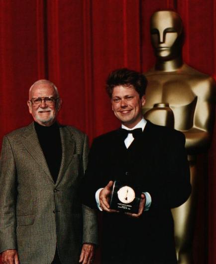 The President of the Academy, Frank Pierson, presented the Student Academy Award to Laurits Munch-Petersen for his film 