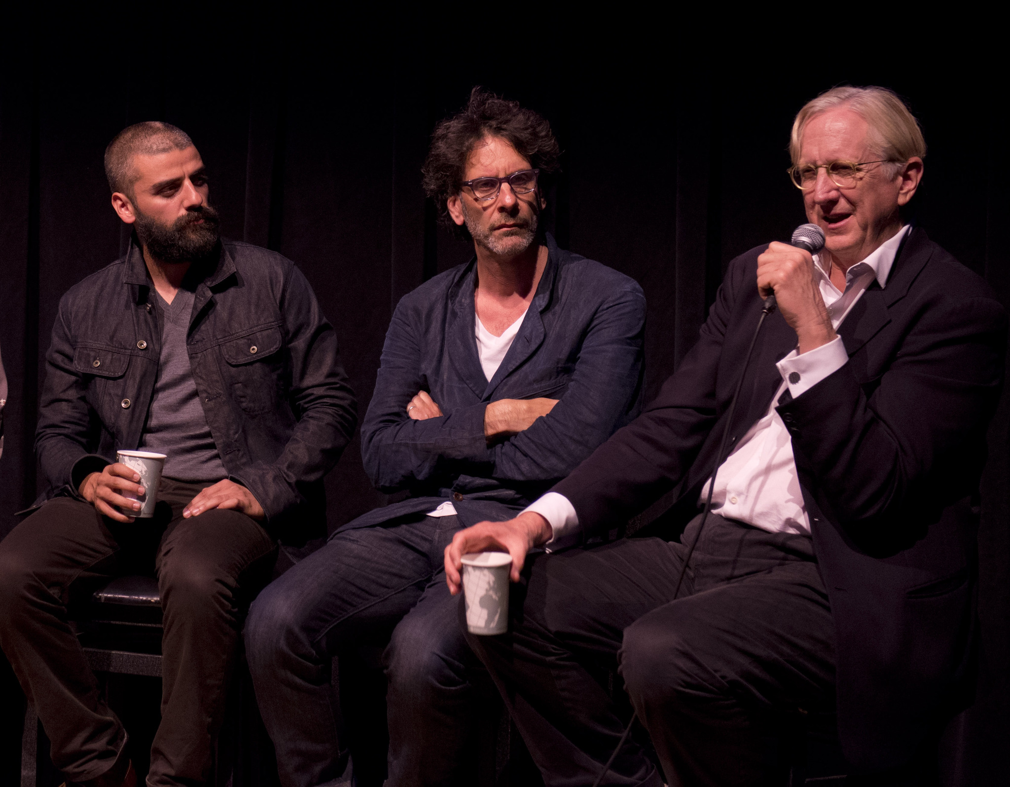 Joel Coen, T Bone Burnett and Oscar Isaac