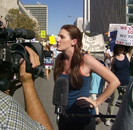 Deidra giving an interview for the Dr. Phil show on Prop 8. She was against Prop 8. Rights for everyone!