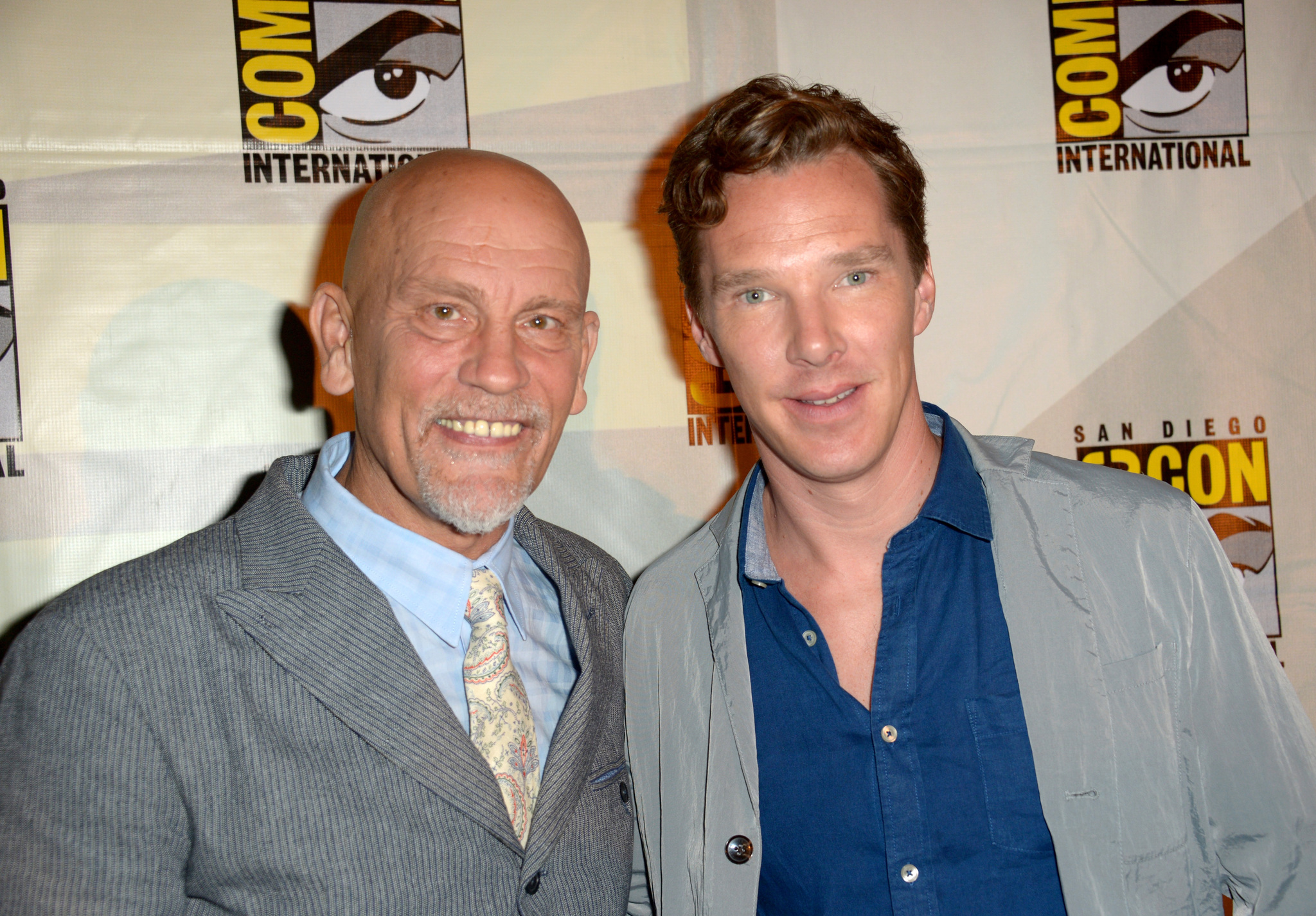 John Malkovich and Benedict Cumberbatch at event of Penguins of Madagascar (2014)