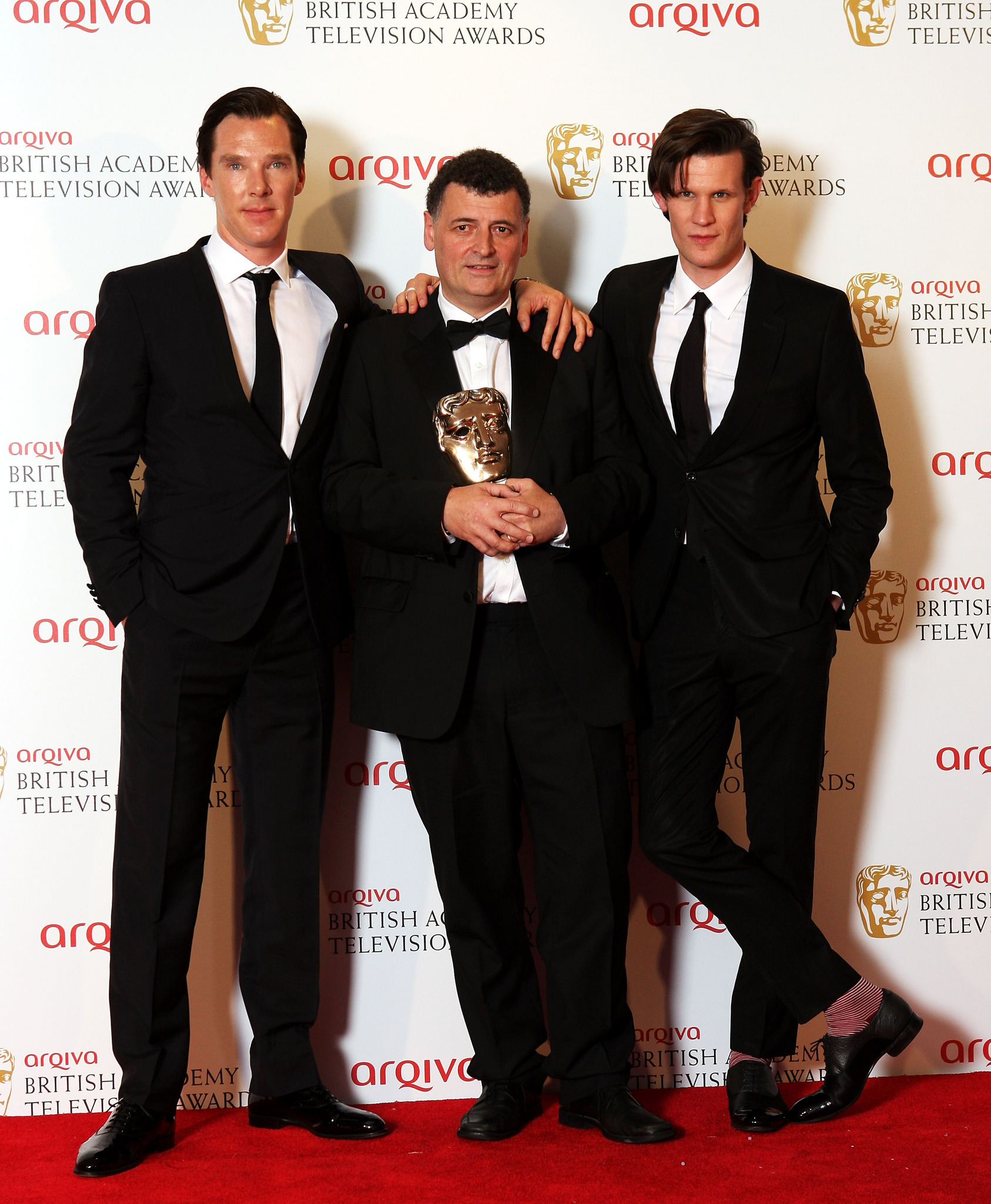 Steven Moffat, Benedict Cumberbatch and Matt Smith