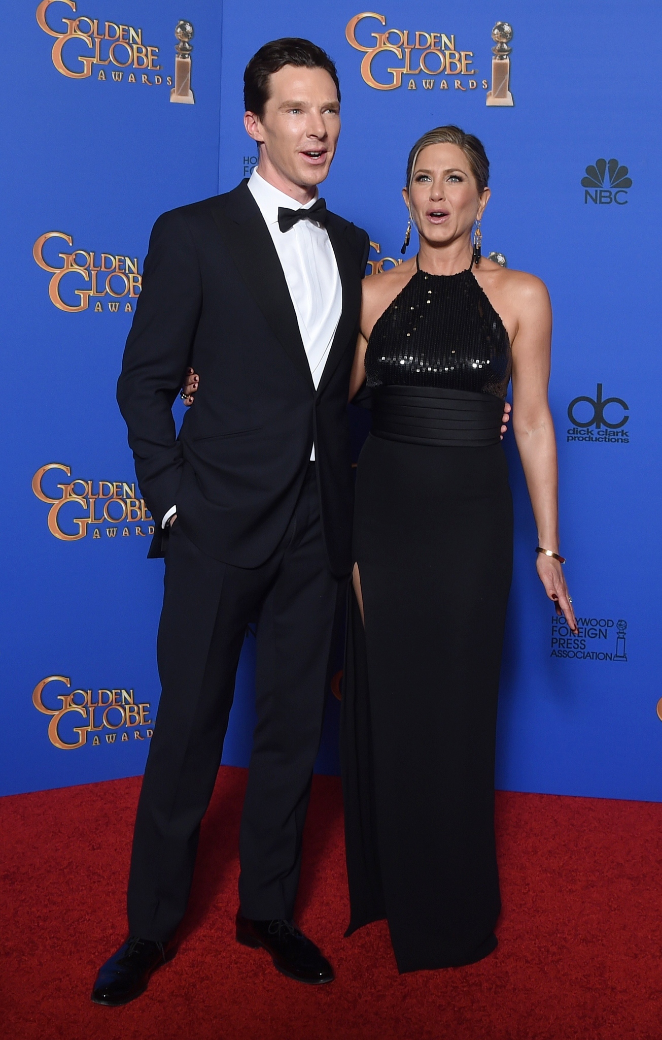 Jennifer Aniston and Benedict Cumberbatch at event of The 72nd Annual Golden Globe Awards (2015)