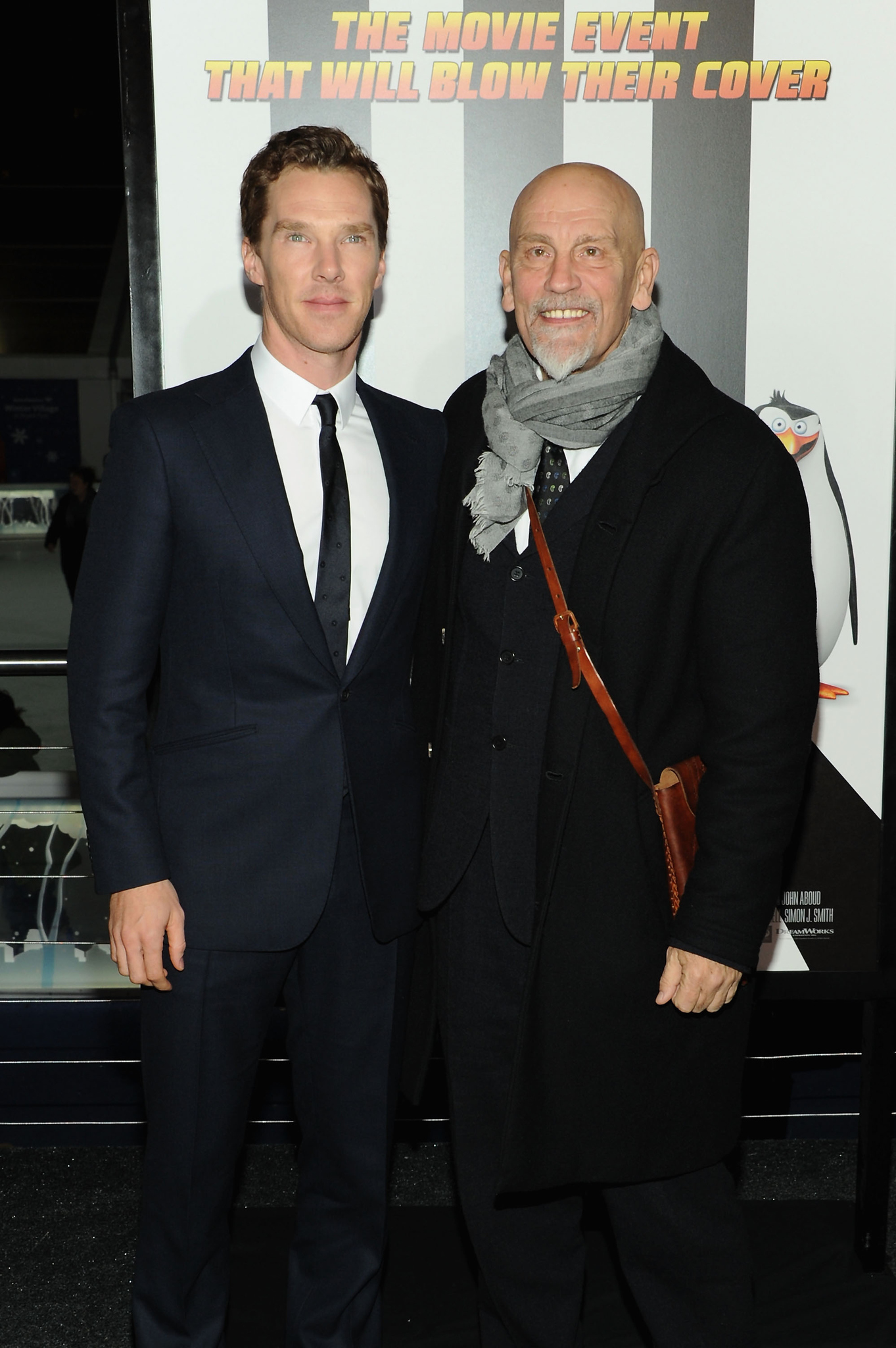 John Malkovich and Benedict Cumberbatch at event of Penguins of Madagascar (2014)