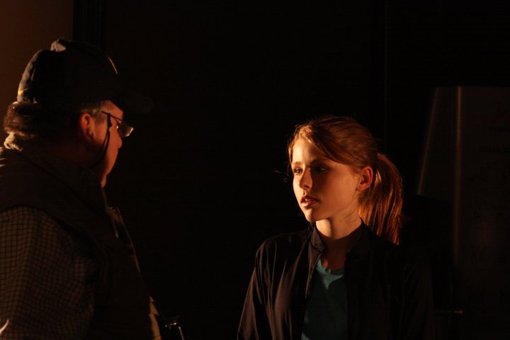 Director Alexander MacKenzie gives direction to actress Nicole McCollough in Highland Light Productions award winning feature film 