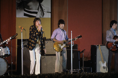 The Rolling Stones (Mick Jagger, Keith Richards, Bill Wyman) at the Hollywood Bowl