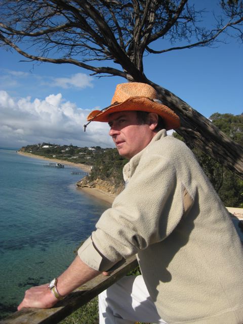 Brian overlooks bayside coastline Australia.