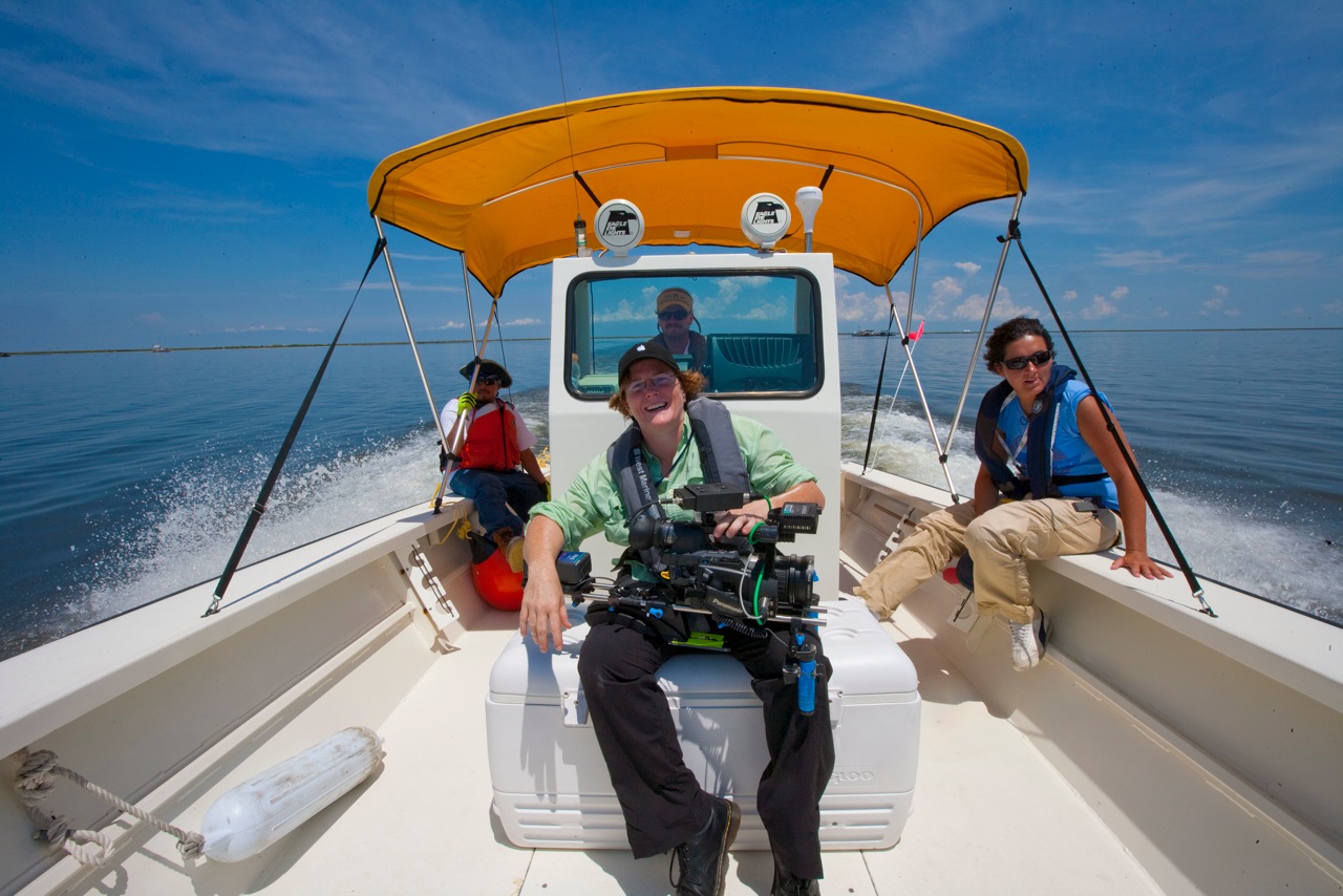 Julye Newlin on Barataria Bay, LA