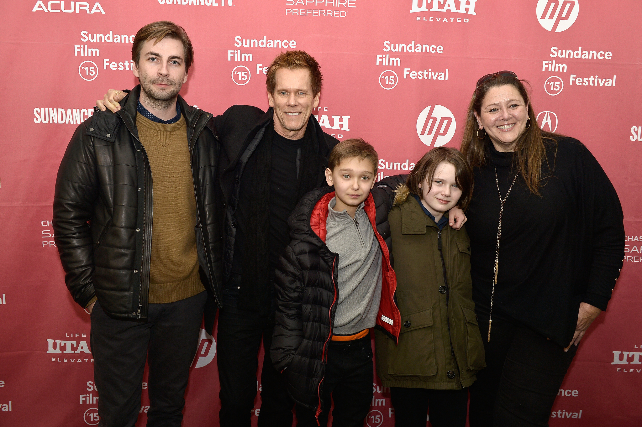 Kevin Bacon, Camryn Manheim, Jon Watts, Hays Wellford and James Freedson-Jackson at event of Cop Car (2015)
