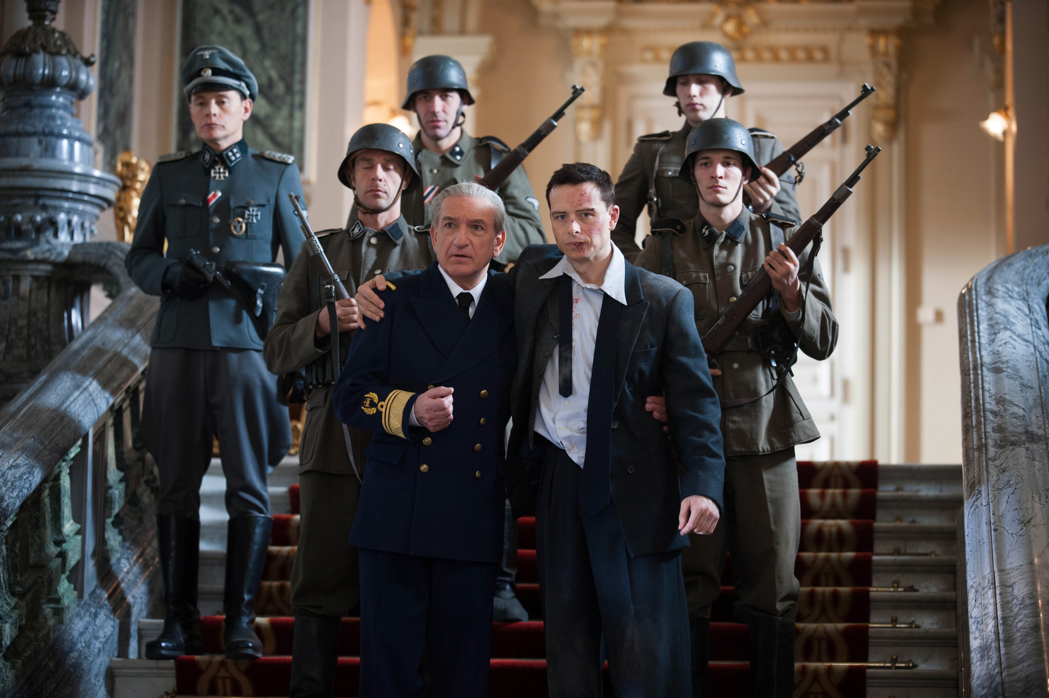 Still of Ben Kingsley, Shane Taylor and Burn Gorman in Walking with the Enemy (2013)