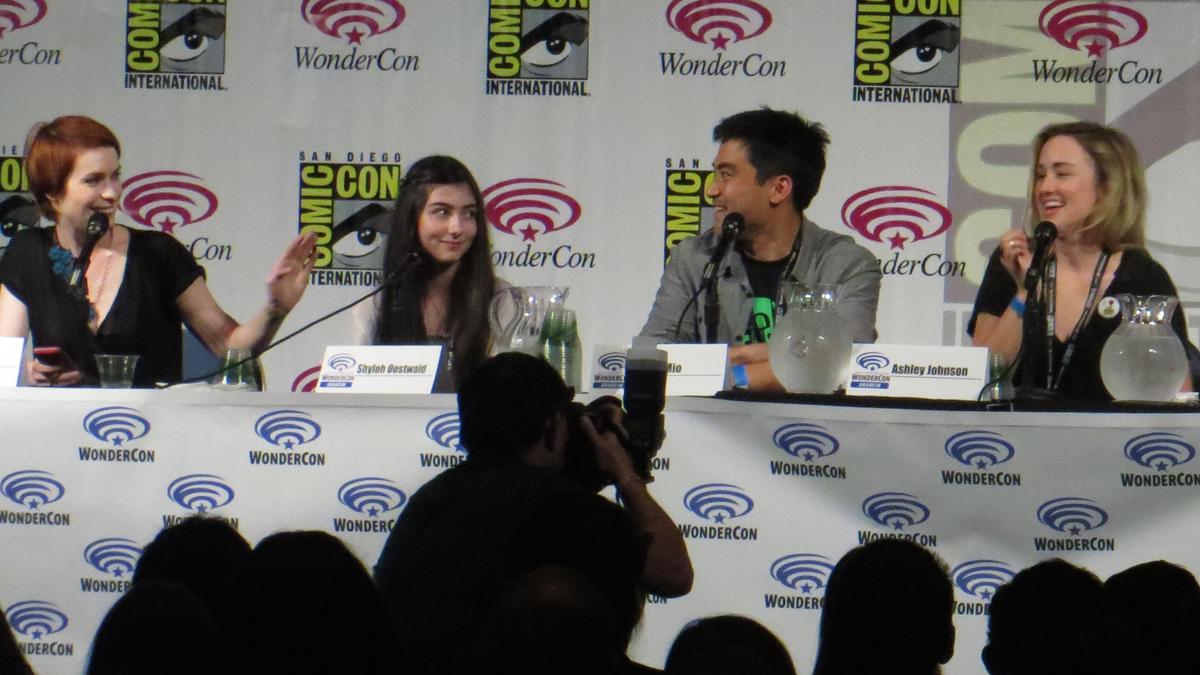 Felicia Day, Shyloh Oostwald, myself, and Ashley Johnson promoting Spooked at WonderCon 2014.
