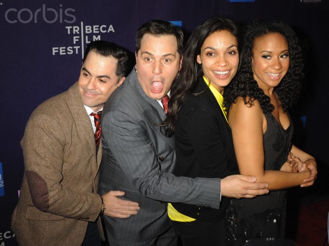 Schwartzy and Pagana goof around with girl pals Rosario Dawson and Traci Thoms