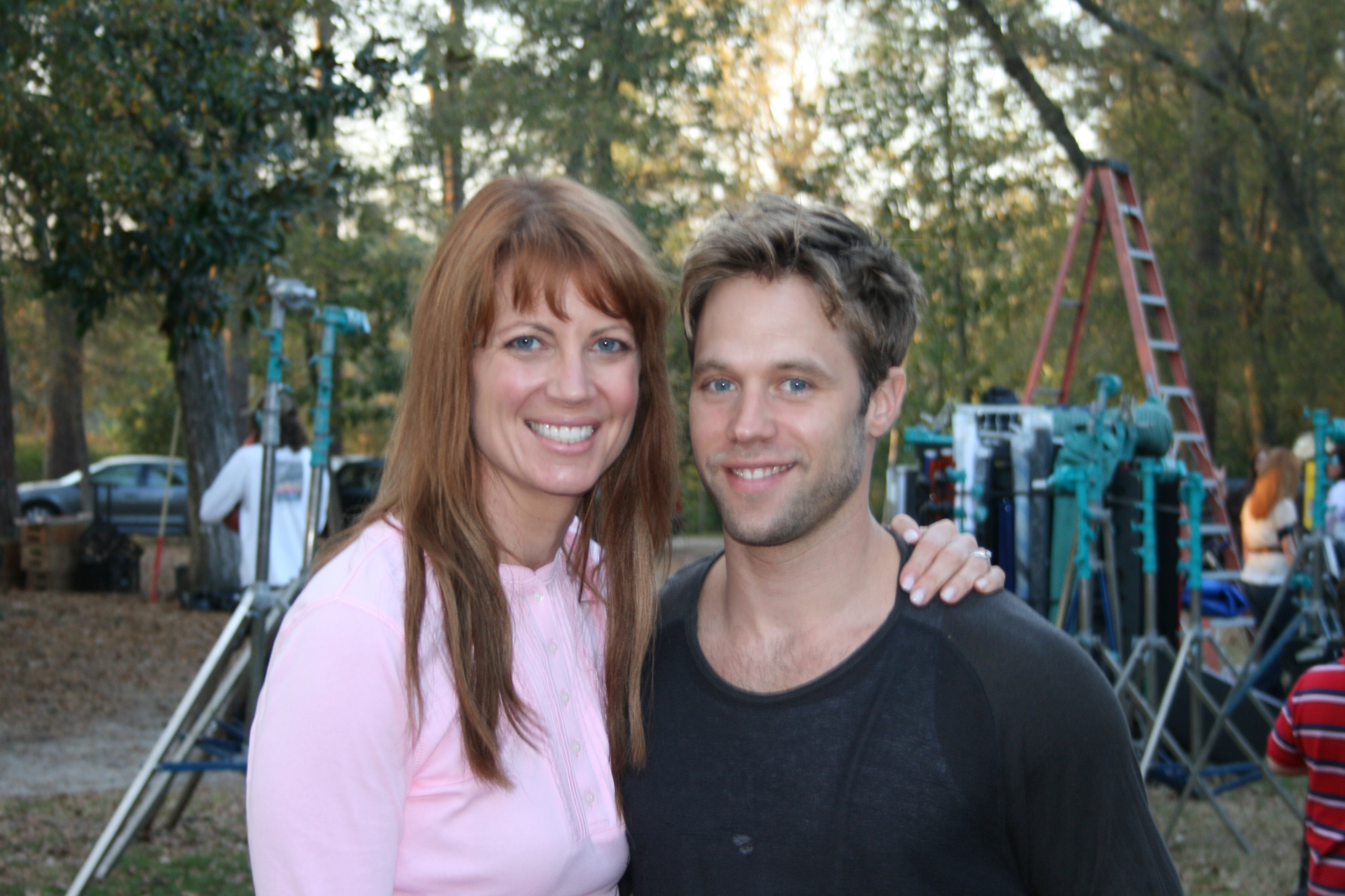 Anne Hawthorne, Shaun Sipos on set of Heart of the Country