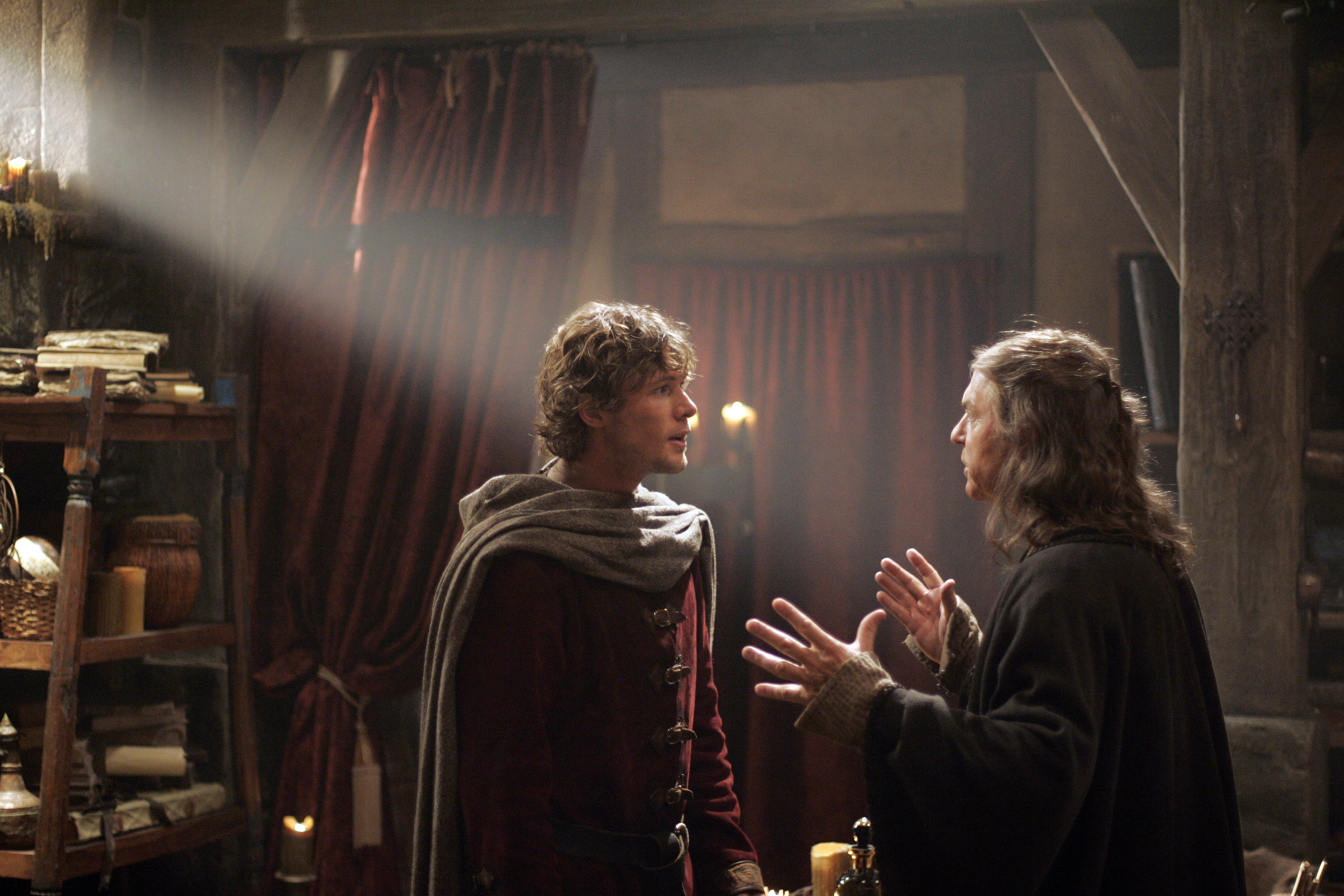 John Reardon and Sam Neill in Merlin's Apprentice