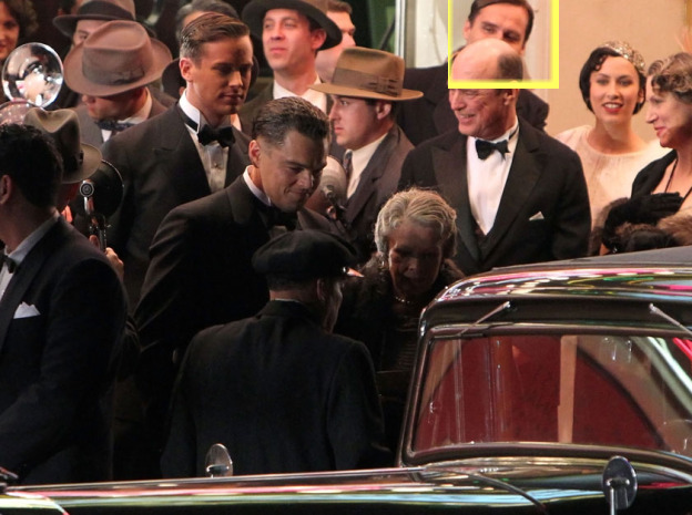 George Fitch Watson with Judy Dench and Leonardo Dicaprio courtesy Paparazzi during filming of G Men movie premiere scene in Clint Eastwood's film J Edgar (trailer).