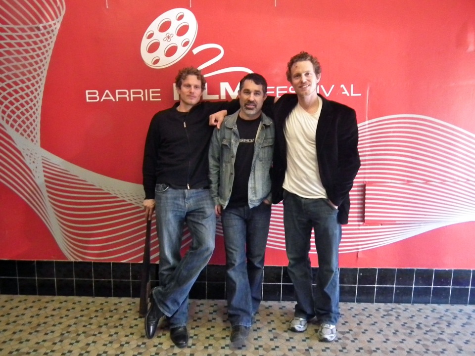 Logan and Noah Miller with Lee Chambers at the Barrie Film Festival