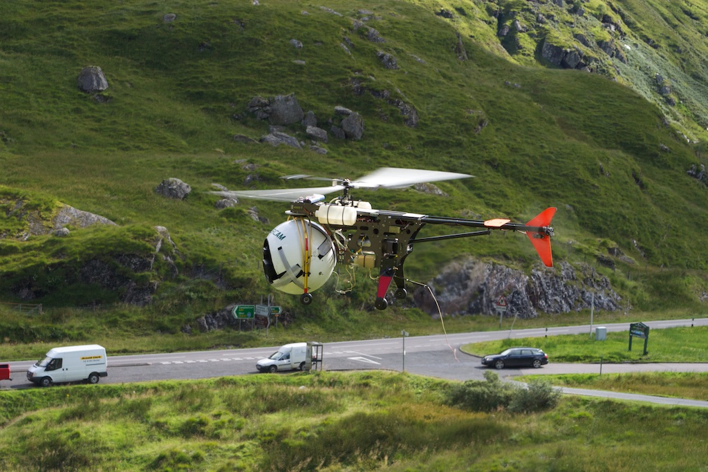 Helicopter on commercial shoot Scotland